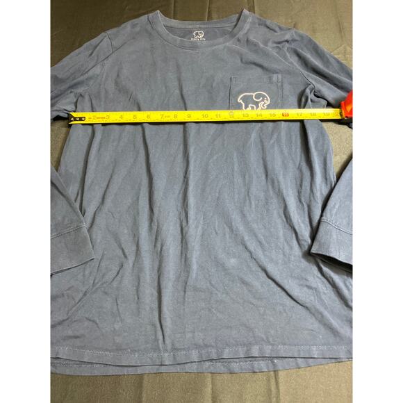 Ivory Ella Navy Cheerleader Elephant Long Sleeve Organic Shirt Size XL Women's - Picture 6 of 7